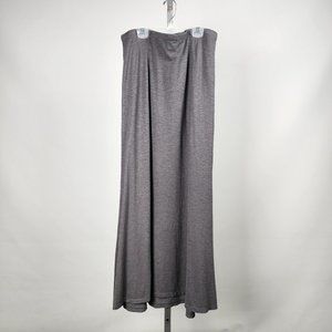 Eileen Fisher Grey Hemp Cotton Blend Maxi Skirt Size L